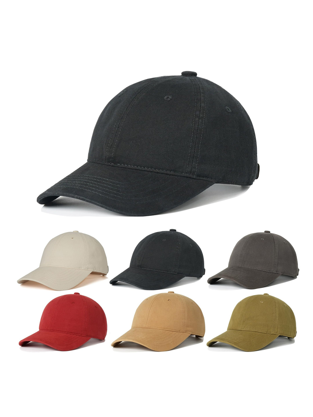 6Pack Unisex Vintage Washed Cotton Baseball Cap Soft | 6 Pcs | Size OS